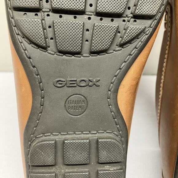 Geox Woven Loafers Brown Leather Driving Moccasins Slip On Shoe Size EU 44 US 11